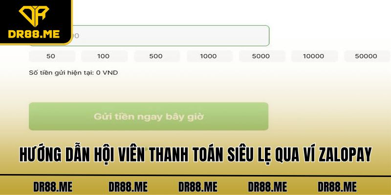 Nạp Tiền DR88 - Hướng Dẫn Thanh Toán Qua 4 Phương Thức Hướng dẫn hội viên thanh toán siêu lẹ qua ví Zalopay
