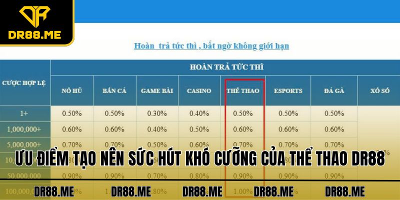 Thể Thao DR88 Ưu điểm tạo nên sức hút khó cưỡng của thể thao DR88